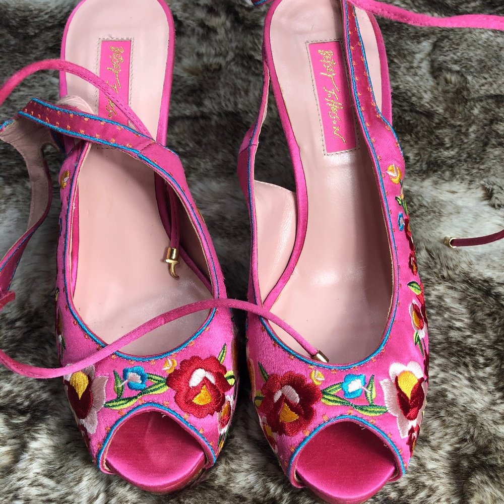 Betsy Johnson Jamison heels In Hot Pink!!
